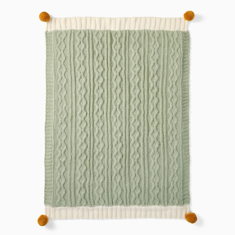 NEW West Elm Cozy Cable Knit Baby Blanket